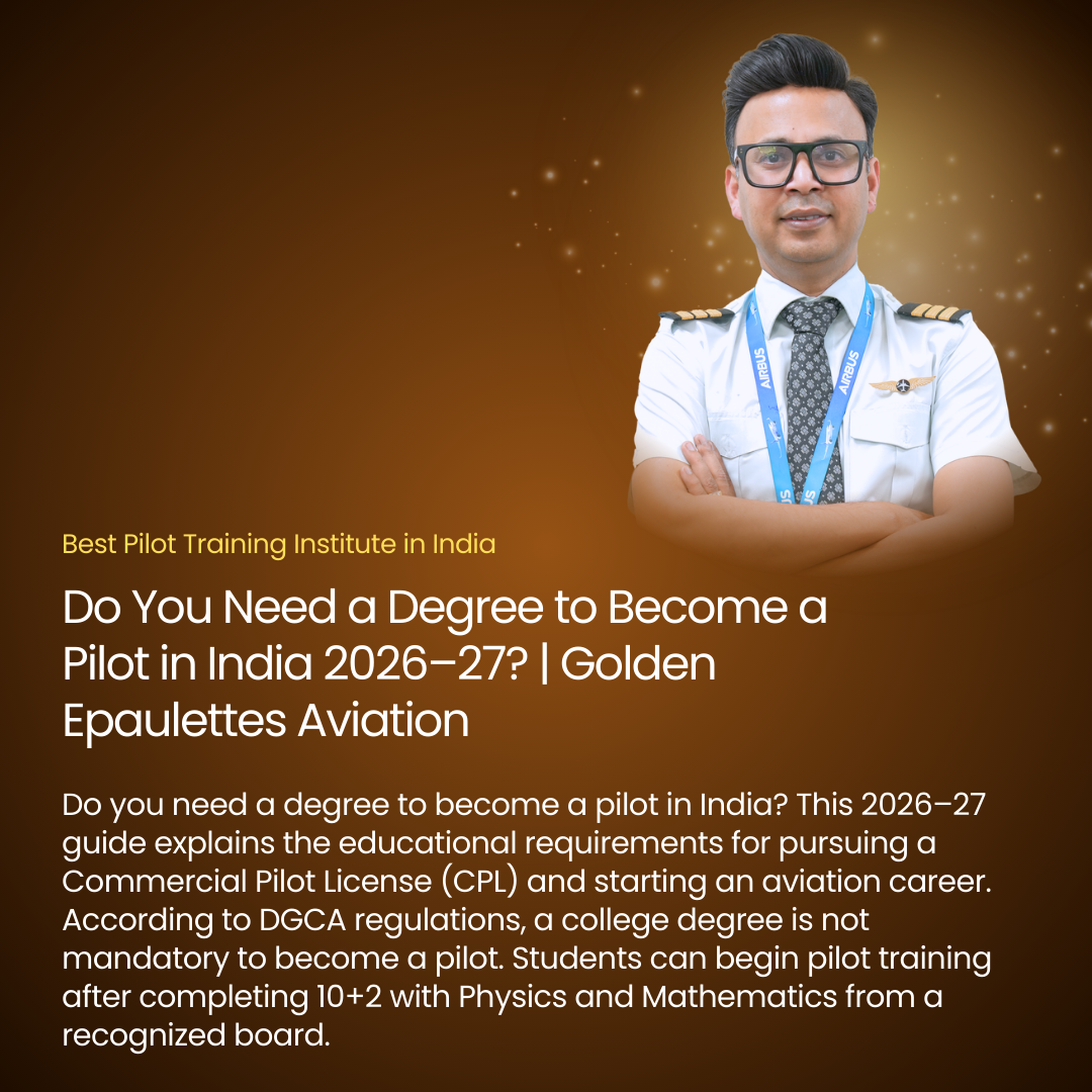 Do You Need a Degree to Become a Pilot in India 2026–27? | Golden Epaulettes Aviation